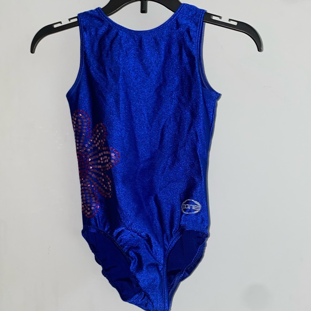 girls gymnastics leotard with flower on the side